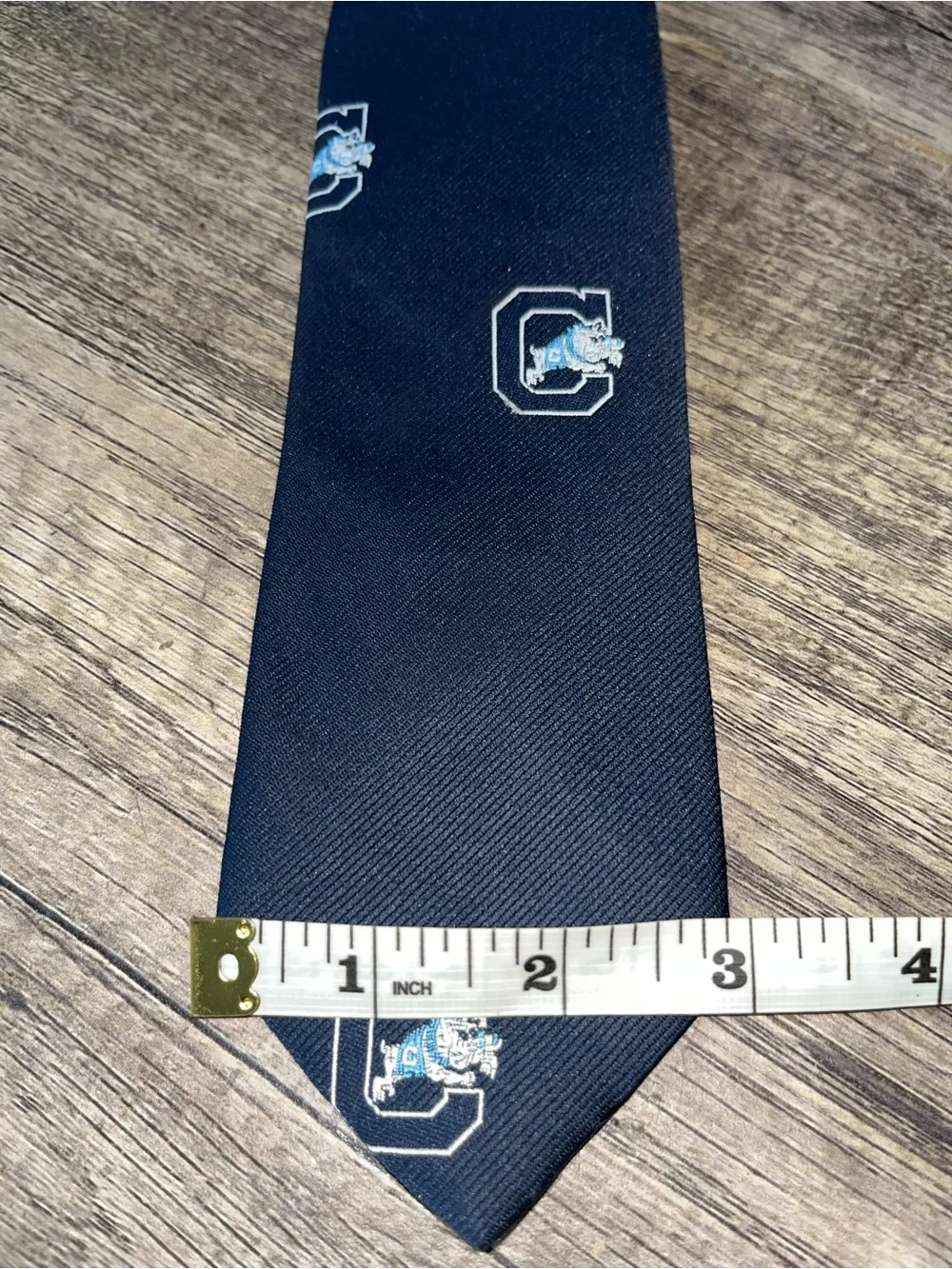 Navy Emblem Pattern Men's Tie